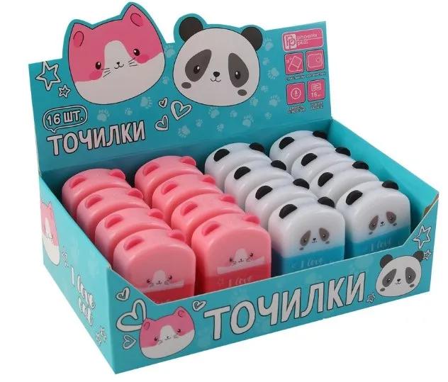 Точилка Феникс 69645 КОТ И ПАНДА ассорти, полистирол 