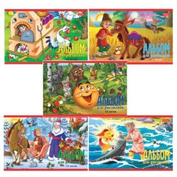 Альбом 12л. А5 Хатбер 12А5В 085246 "Любимые сказки" ассорти, на скобе С107411