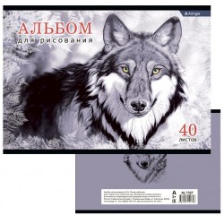 Альбом 40л. Alingar AL7327 "Волк" 100г/м2 на скобе