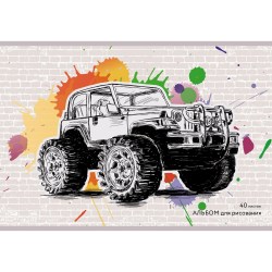 Альбом 40л. Канц-Эксмо АЛ402326 "Jeep" скрепка, мел картон, 110гр  