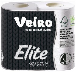 Бумага туалетная  9С44 4-сл, белая Veiro Elite Extra /4рул/ (Сыктывкар)