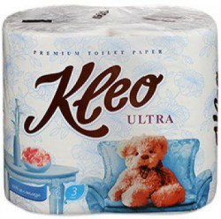 Бумага туалетная "Мягкий знак" Kleo" Ultra 3-слойная белая (4рул) C86