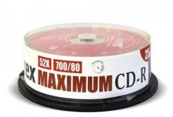 Диск CD-R 700Mb Mirex BRAND 52x 700Мб Cake box 25шт UL120052A8М