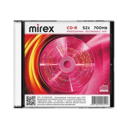 Диск CD-R 700Mb Mirex BRAND 52x 700Мб Slim case UL120052A8S