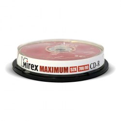 Диск CD-R 700Mb Mirex BRAND 52x Cake box 10шт UL120052A8L