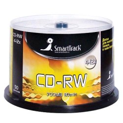 Диск CD-RW 700Mb Smart Track 4-12X Cake Box /50шт/ ST000200  137314