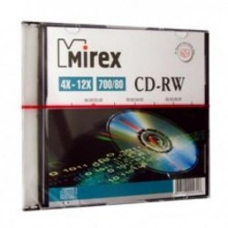 Диск CD-RW MIREX 700Mb 4X-12X 700Mb Slim case UL121002A8S