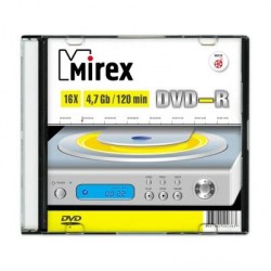 Диск DVD+R 4,7Гб 16X  Slim case MIREX UL130003A1S 