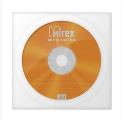 Диск DVD+R 4,7Gb Mirex 16X бумажный конверт c окном UL130013A1C