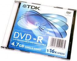 Диск DVD-R 4,7Gb TDK 16X Slim