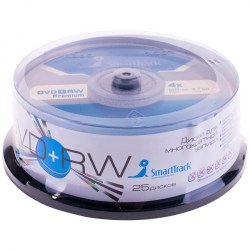 Диск DVD+RW 4,7Gb Smart Track 4X Cake Box /25шт/ ST000304