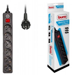 Фильтр сетевой BURO 600SH-3-В  3м 6 розеток черный (коробка) 992272