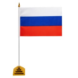 Флаг  "Россия" Brauberg 550184 настольный, 14*21см золото