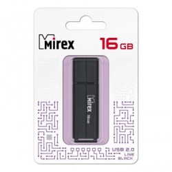 Флэш-диск Mirex LINE BLACK 16GB ecopack 13600-FMULBK16