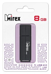 Флэш-диск Mirex LINE BLACK 8GB ecopack 13600-FMULBK08