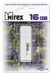 Флэш-диск Mirex LINE WHITE 16GB ecopack 13600-FMULWH16