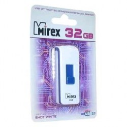 Флэш-диск Mirex SHOT WHITE  32GB  ecopack 13600-FMUWST32