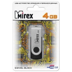 Флэш-диск Mirex SWIVEL BLACK 4GB  ecopack 13600-FMURUS04