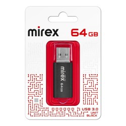 Флэш-диск Mirex UNIT BLACK 64GB USB 3.0 ecopack 13600-FM3UBK64