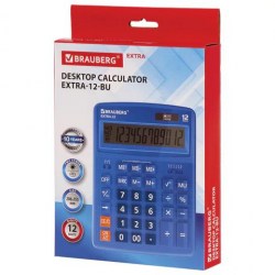 Калькулятор  Brauberg EXTRA-12-BU 12 разр, двойное пит, 206х155мм, синий 250482