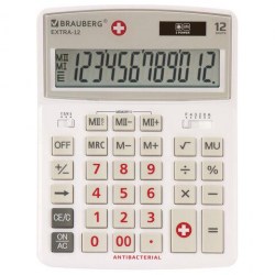 Калькулятор  Brauberg EXTRA-12-WAB 12 разр, двойное пит, 206х155мм, белый 250490