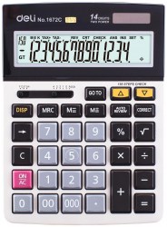 Калькулятор  Deli E1672с серебристый 14 разрядный 1678771