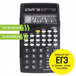 Калькулятор  STAFF STF-245 инженерный, 128 функций, 10разр, 120х70мм, сертиф. для ЕГЭ 250194
