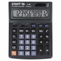 Калькулятор  STAFF STF-444-12 12 разр, двойное пит, 199х153мм, черный 250303