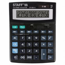 Калькулятор  STAFF STF-888-16 16 разр, двойное пит, 200х150мм, черный 250183