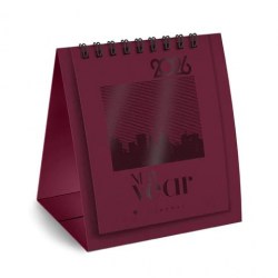 Календарь-домик на 2026г. Brauberg 117284 "Бордовый" 110*120мм с перекидным блоком на пружине