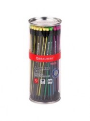Карандаш ч/г  Brauberg 181756 VIVID с ластиком, HB, черное дерево, ассорти