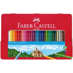 Карандаши 36цв. Faber-Castell Замок 115886 шестигр, заточ, мет коробка 286238