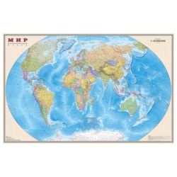 Карта Мира.Политическая 1:20М настенная лам. в карт.тубусе на рейках 707