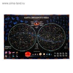 Карта Звездного неба настенная лам. в карт.тубусе на рейках 796