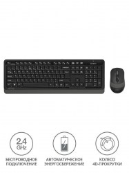 Клавиатура + мышь А4Tech FG1010 черный/серый USB беспроводн 1147570