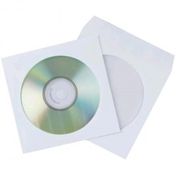 Конверт для CD бумажный белый 125*125 окно d-100мм /25шт/ 4573/128729