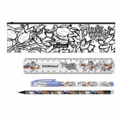Набор канцелярский ErichKrause 55251 "Tulips" (ручка, линейка, карандаш)