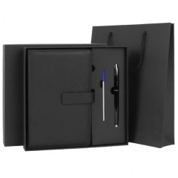 Набор подарочный Brauberg 116850 "President" черный, кожзам (ежедневник А5+ручка+стержень+пакет)