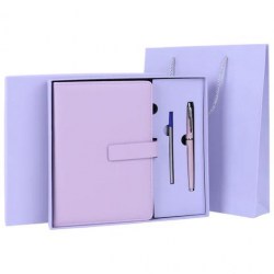 Набор подарочный Brauberg 116853 "President" сиреневый, кожзам (ежедневник А5+ручка+стержень+пакет)