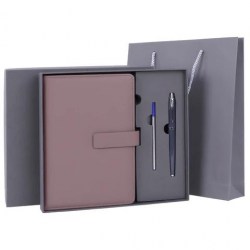 Набор подарочный Brauberg 116854 "President" серый, кожзам (ежедневник А5+ручка+стержень+пакет)