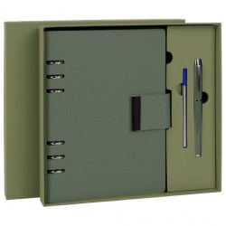 Набор подарочный Brauberg 116858 "Lux" зеленый, кожзам (ежедневник А5+ручка+стержень)