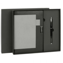 Набор подарочный Brauberg 116860 "Style" черный, кожзам (ежедневник А5+ручка)
