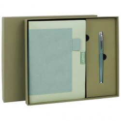 Набор подарочный Brauberg 116863 "Style" зеленый, кожзам (ежедневник А5+ручка)
