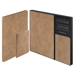 Набор подарочный Феникс 70558 ШЕВРЕТ бежевый, ежедневник А5+ 120л. + обложка для паспорта