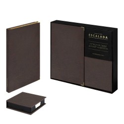 Набор подарочный Феникс 70560 ШЕВРЕТ ГЛОСС коричневый, ежедневник А5 160л. + подставка с блоком