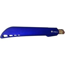 Нож канц.  9мм Lamark CK0210 корпус soft touch, синий