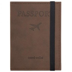 Обложка Brauberg 238204 "PASSPORT" для паспорта коричневая, карманы, резинка