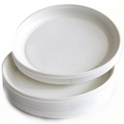 Одноразовая тарелка десертная d=165 (100шт) белая 19-3314 /ОптиКом