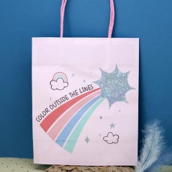 Пакет подарочный Алеф HB-9460S-04 (S) "Rainbow cloud" pink 21*25.5*10см