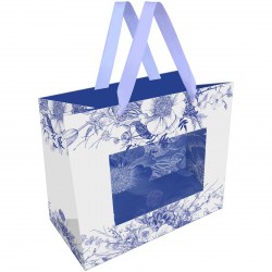 Пакет подарочный MESHU MS_61697 "Blue flowers" 23*18*10см, с окошком 371136
